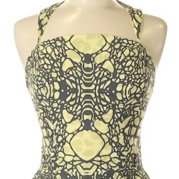 Anthropologie Inked Paradise Racerback Dress Cocktail Party By Fish Fry Size M - Picture 1 of 8